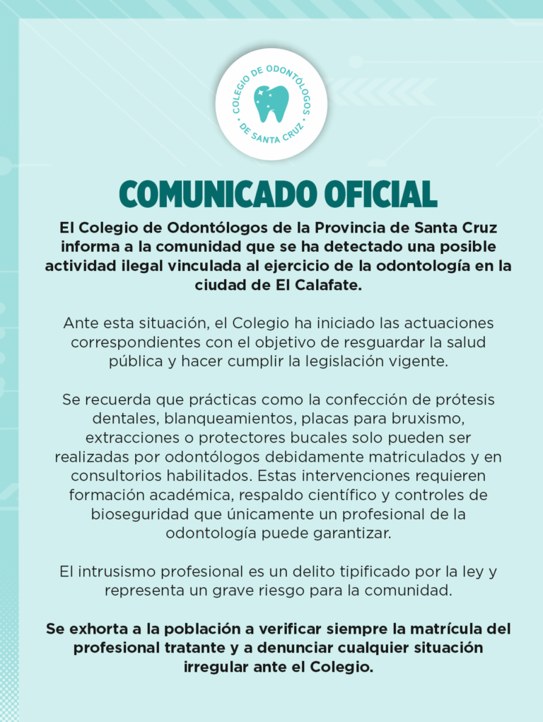 Comunicado Oficial – Posible caso de intrusismo en El Calafate